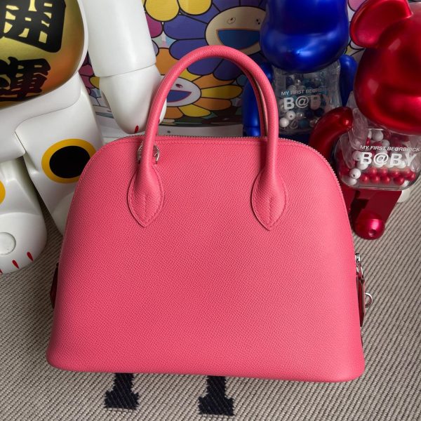 HERMES BOLIDE EPSOM 8W LIPSTICK PINK SILVER HARDWARE 25CM