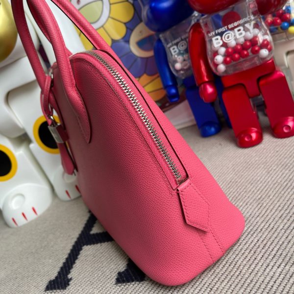 HERMES BOLIDE EPSOM 8W LIPSTICK PINK SILVER HARDWARE 25CM