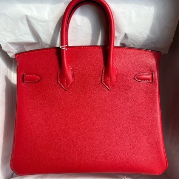 HERMES BIRKIN SWIFT S3 BRIGHT RED GOLD HARDWARE 25CM