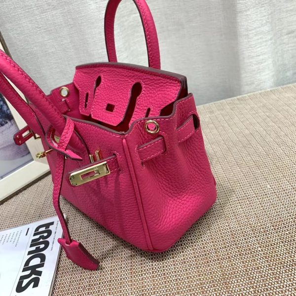 HERMES BIRKIN MINI GOLD HARDWARE EPSOM DARK PINK 20CM