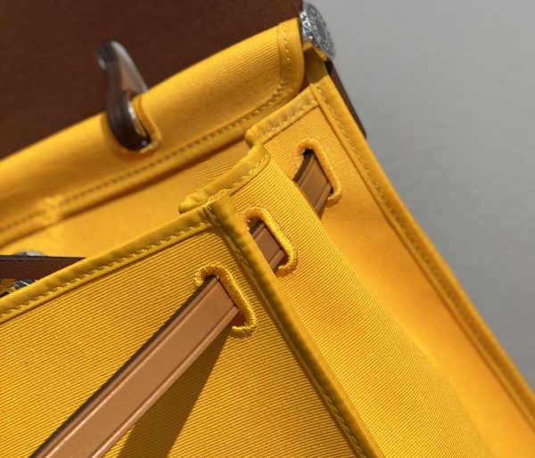 HERMES HERBAG ZIP 31 BAG PALLADIUM HARDWARE YELLOW 31CM