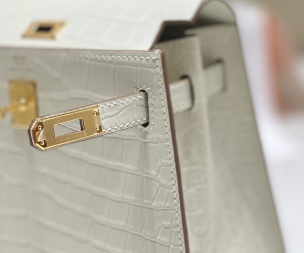 HERMES MINI KELLY K20 GOLD-TONED HARDWARE WHITE 20CM