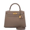 HERMES KELLY EPSOM CK18 ETOUPE GOLD HARDWARE 25CM