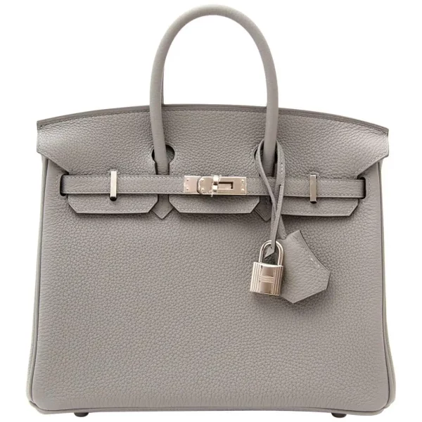 HERMES BIRKIN TOGO J7 BLUE LIN SILVER HARDWARE 25CM