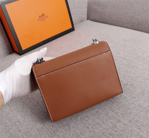 HERMES VERROU CHAINE BAG BROWN 17CM