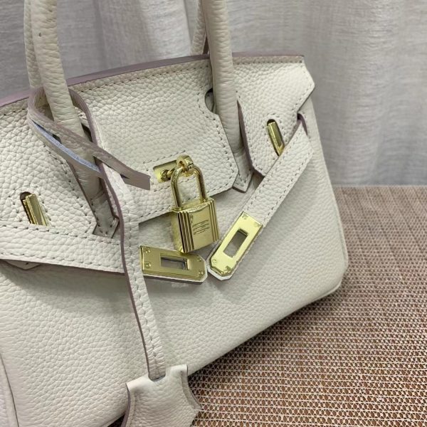 HERMES BIRKIN MINI GOLD HARDWARE EPSOM MILKY WHITE 20CM