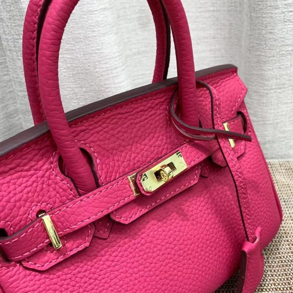 HERMES BIRKIN MINI GOLD HARDWARE EPSOM DARK PINK 20CM