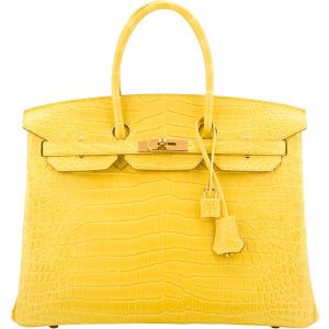 HERMES BIRKIN ALLIGATOR MATTE M9 MARIGOLD YELLOW GOLD HARDWARE 25CM