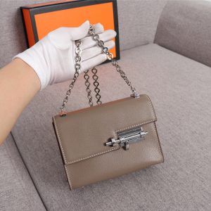 HERMES VERROU CHAINE BAG GREY 17CM