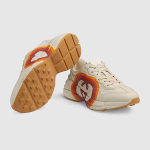 RHYTON SNEAKER WITH INTERLOCKING G AND HEART