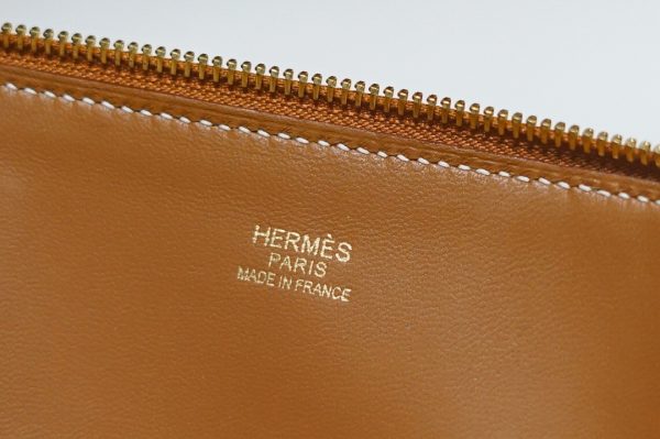 HERMES VINTAGE BOLIDE 31 CANVAS LEATHHER BAG BROWN 31CM