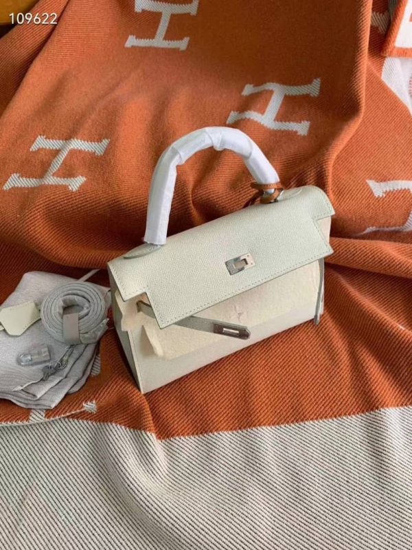 HERMES KELLY 28 EPSOM LIGHT BEIGE 28CM SILVER HARDWARE