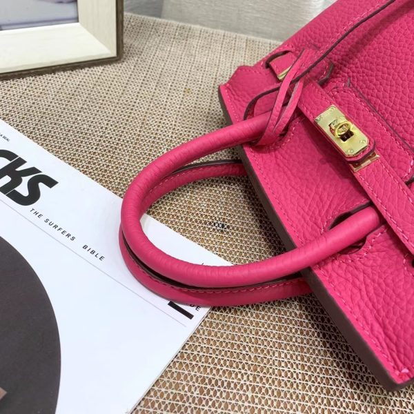 HERMES BIRKIN MINI GOLD HARDWARE EPSOM DARK PINK 20CM