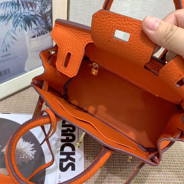 HERMES BIRKIN MINI GOLD HARDWARE EPSOM ORANGE 20CM