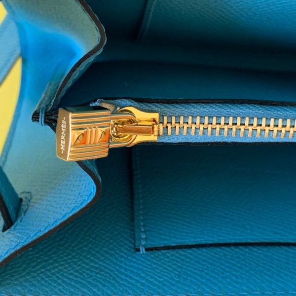 HERMES KELLY CLASSIQUE TO GO WALLET BLUE