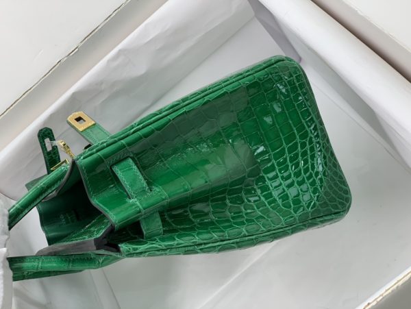 HERMES BIRKIN 30 CROCODILE GOLD-TONED HARDWARE DARK GREEN