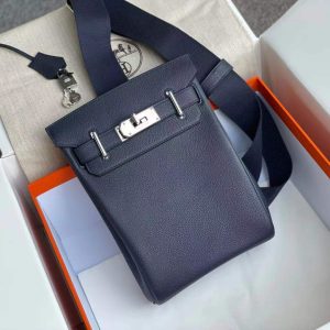 HERMES HAC A DOS TOGO BACKPACK PALLADIUM HARDWARE NAVY BLUE 29CM