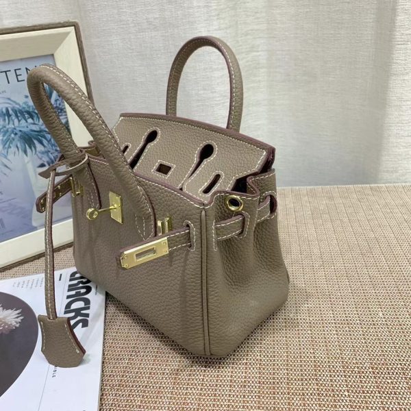 HERMES BIRKIN MINI GOLD HARDWARE EPSOM DARK BEIGE 20CM