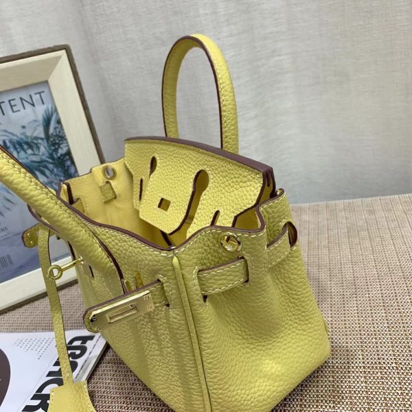 HERMES BIRKIN MINI GOLD HARDWARE EPSOM LIGHT YELLOW 20CM