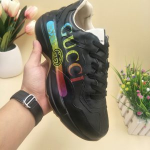 GUCCI RHYTON PRINT LEATHER SNEAKER