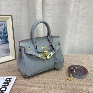 HERMES BIRKIN MINI GOLD HARDWARE EPSOM GREY 20CM