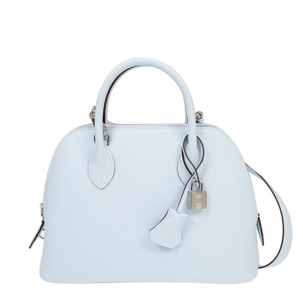 HERMES BOLIDE EPSOM T0 BLUE MIST SILVER HARDWARE 25CM