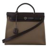 HERMES HERBAG ZIP 31 BAG PALLADIUM HARDWARE KHAKI 31CM