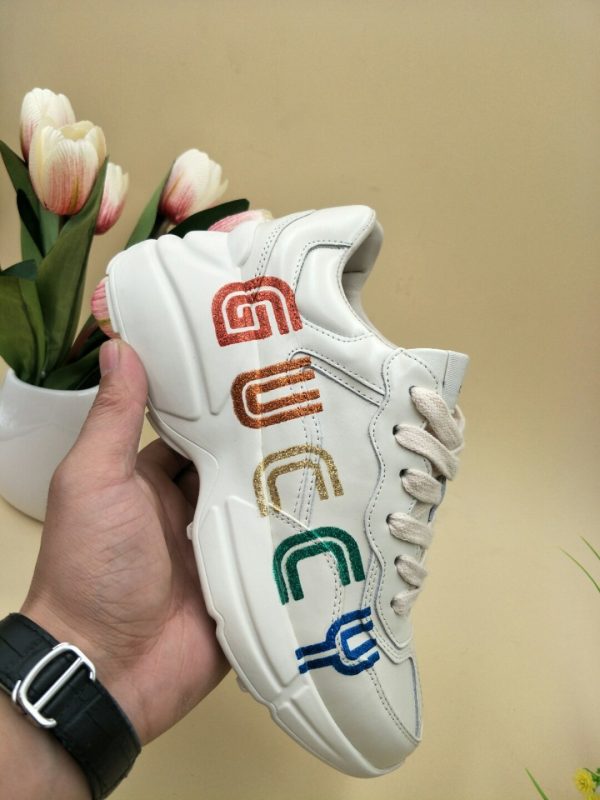 GUCCI RHYTON PRINT LEATHER SNEAKER