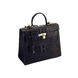 HERMES KELLY CROCODILE BLACK 25CM