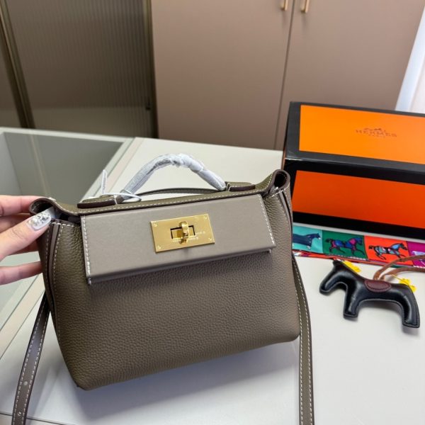 HERMÈS KELLY 24/24 ETOUPE EVERCOLOR 21CM