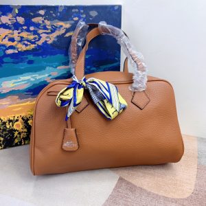 HERMES CLEMENCE VICTORIA BROWN 32CM