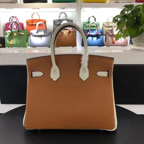 HERMES BIRKIN TOGO LEATHER GOLD HARDWARE BROWN 30CM