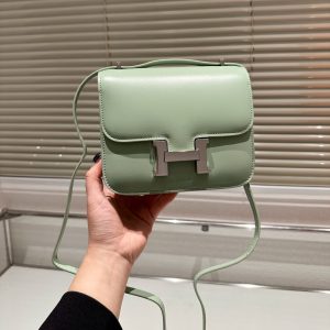 HERMES CONSTANCE LEATHER BAG AVOCADO GREEN 18CM