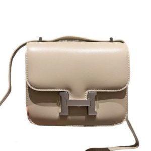 HERMES CONSTANCE LEATHER BAG BEIGE 18CM