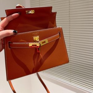 HERMES KELLY TOGO ORANGE GOLD HARDWARE 20CM