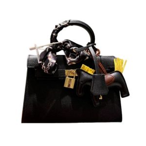 HERMES KELLY TOGO BLACK GOLD HARDWARE 20CM