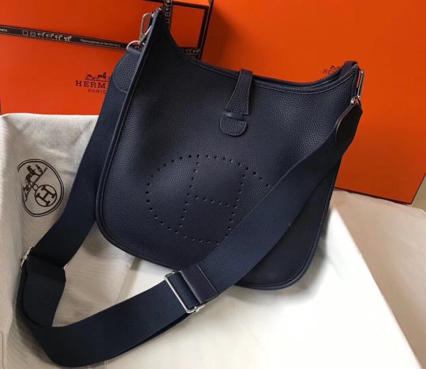 HERMES CLEMENCE EVELYNE PM 30CM BLACK NOIR