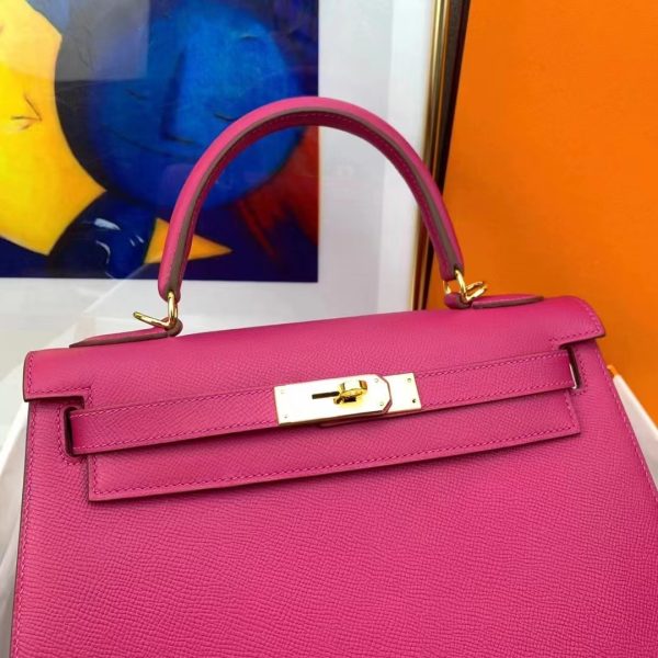 HERMES KELLY 25 EPSOM POURPRE 25CM GOLD HARDWARE