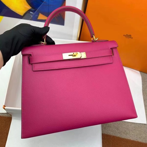 HERMES KELLY 25 EPSOM POURPRE 25CM GOLD HARDWARE