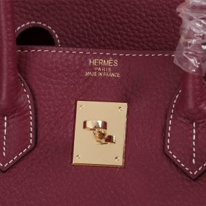 HERMÈS BIRKIN B25 TOGO GRENAT GHW ROUGE GRENAT 25CM