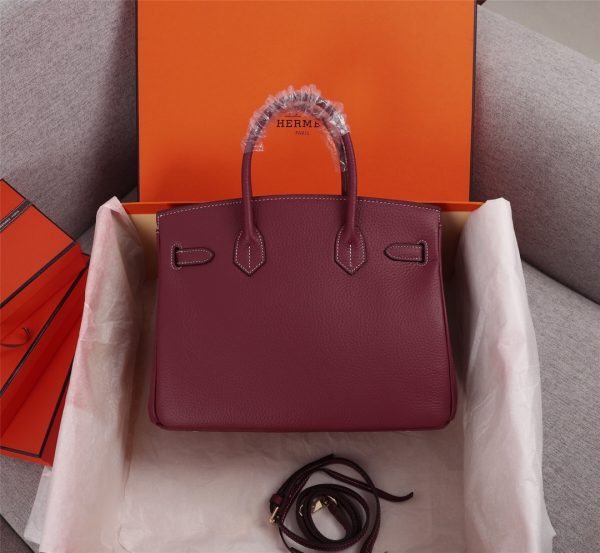 HERMÈS BIRKIN B25 TOGO GRENAT GHW ROUGE GRENAT 25CM