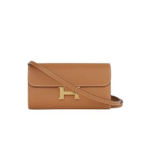 HERMES CONSTANCE WALLET TO GO GOLD EPSOM GOLD HARDWARE 21CM