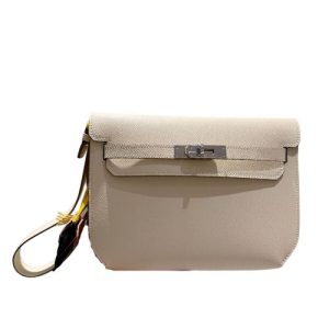 HERMES KELLY DEPECHES 25 POUCH BEIGE 25CM