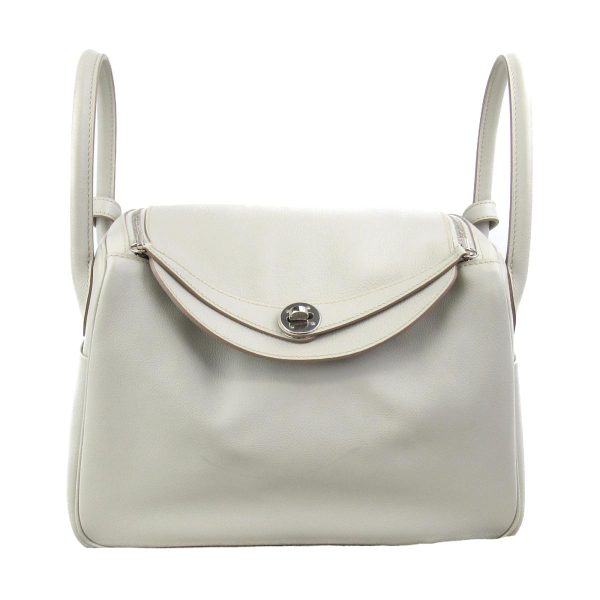 HERMES LINDY SWIFT NATA CRAIE SILVER HARDWARE 26CM