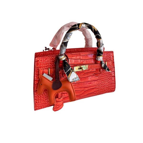 HERMES BIRKIN 30 CROCODILE GOLD HARDWARE RED 30CM