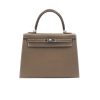 HERMES KELLY SELLIER EPSOM SILVER HARDWARE ETOUPE 22CM