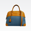 HERMES VINTAGE BOLIDE 31 CANVAS LEATHHER BAG DENIM 31CM