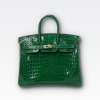 HERMES BIRKIN 30 CROCODILE GOLD-TONED HARDWARE DARK GREEN