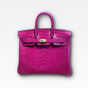 HERMES BIRKIN 30 CROCODILE GOLD-TONED HARDWARE DARK PINK