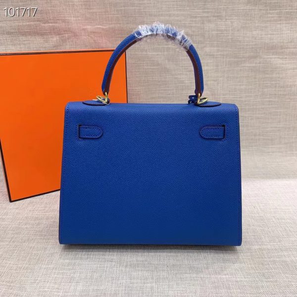 HERMES KELLY 25  GOLD HARDWARE EPSOM LEATHER BLUE ELECTRIC